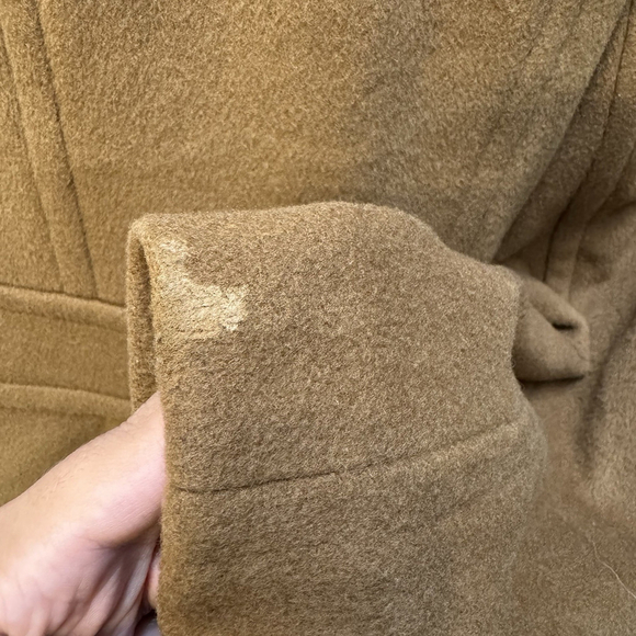 Ann Klein Wool Cashmere Blend Peacoat Brown Women’s Size 14P & Leather Gloves - Picture 11 of 11